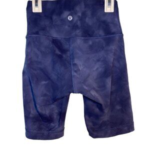 Lululemon Womens High-Rise navy Blue Shorts Size 4 RN106259 stretch  tie dye